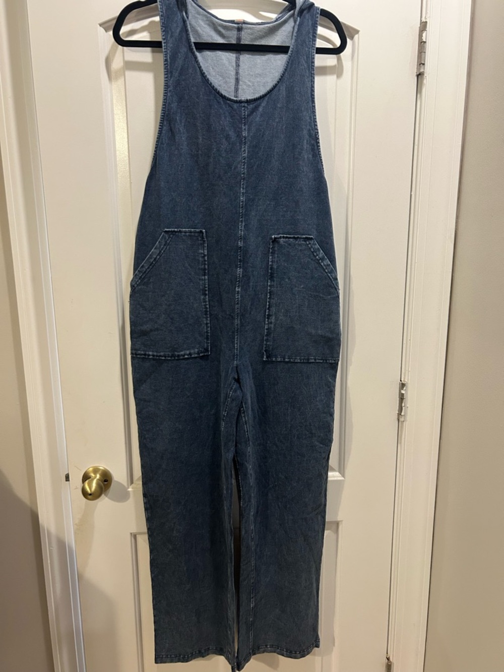 Mono B Dark Denim Blue Wide-Leg Jumpsuit